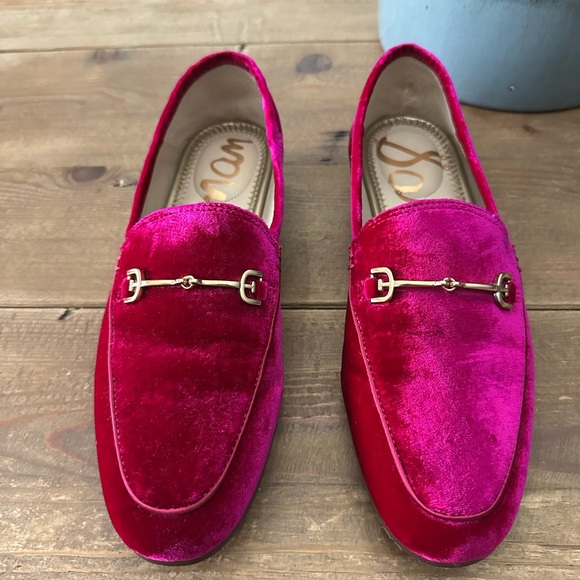 Sam Edelman raspberry velvet bit loafers - Picture 2 of 7